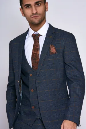 Jenson Navy Check Suit | Check Suit | Wedding Wear | Office Wear