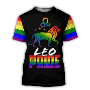 Leo Pride Shirts, Lion Shirt For Pride Month, Pride Leo Tee Shirts