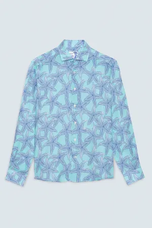 linen shirt stella turquoise