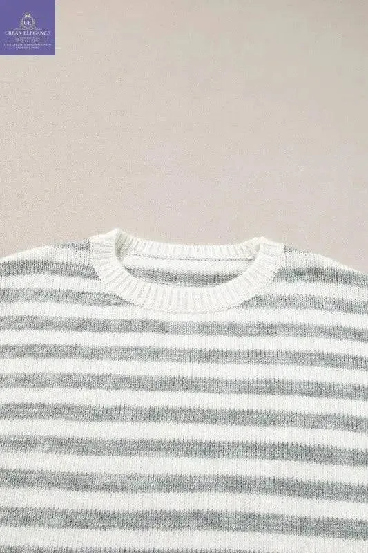 Modern Striped Drop Shoulder Crew Sweater