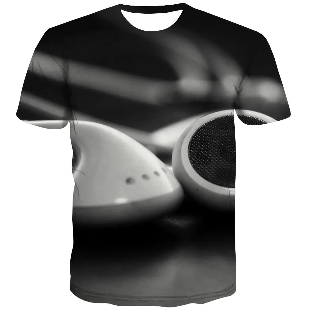 Music T-shirt Men Instrument T-shirts 3d Retro Shirt Print Electronic T-shirts Graphic