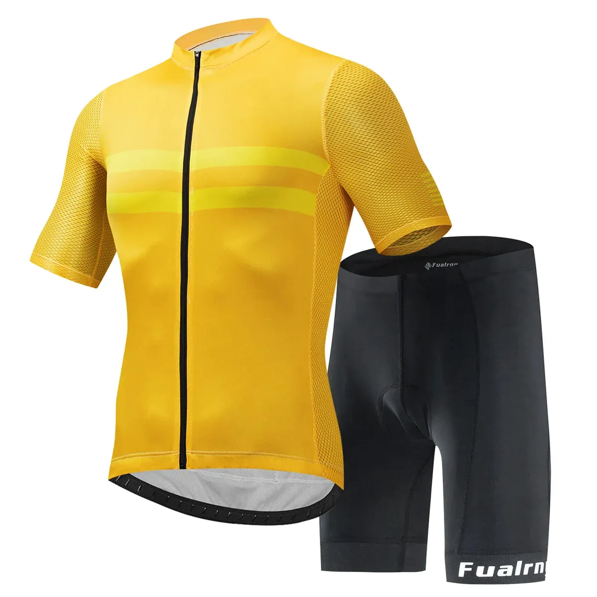 New Bicycle Sets Cycling Breathable Team Jersey Bib Shorts Suits Mens Outdoor Riding 4D Gel Pad Reflective Bike Clothing Shorts