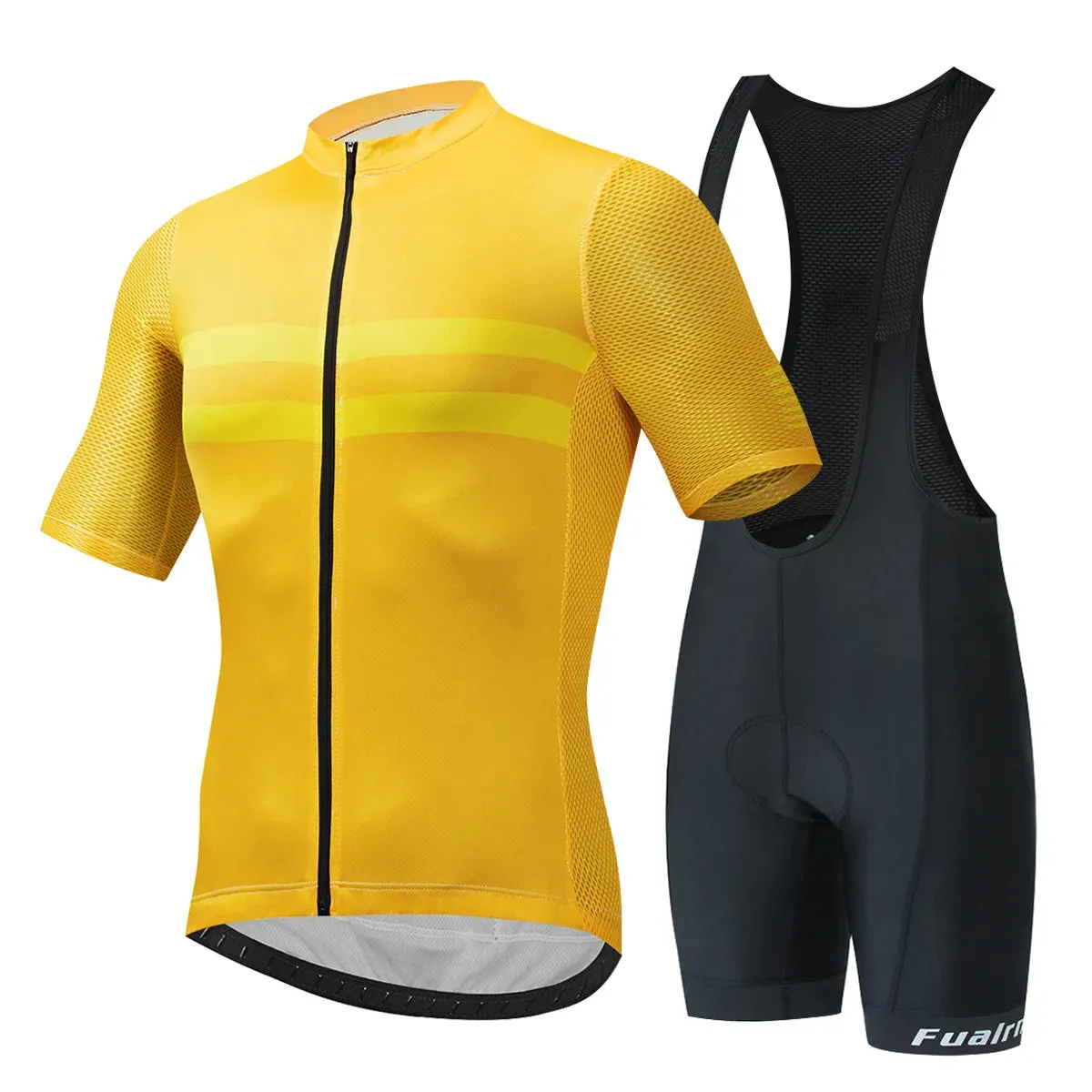 New Bicycle Sets Cycling Breathable Team Jersey Bib Shorts Suits Mens Outdoor Riding 4D Gel Pad Reflective Bike Clothing Shorts