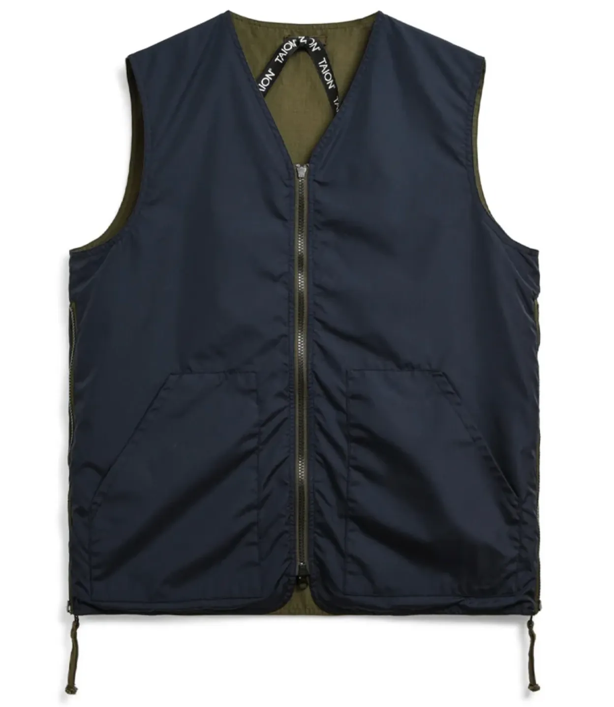 NON DOWN  MILITARY REVERSIBLE V NECK VEST