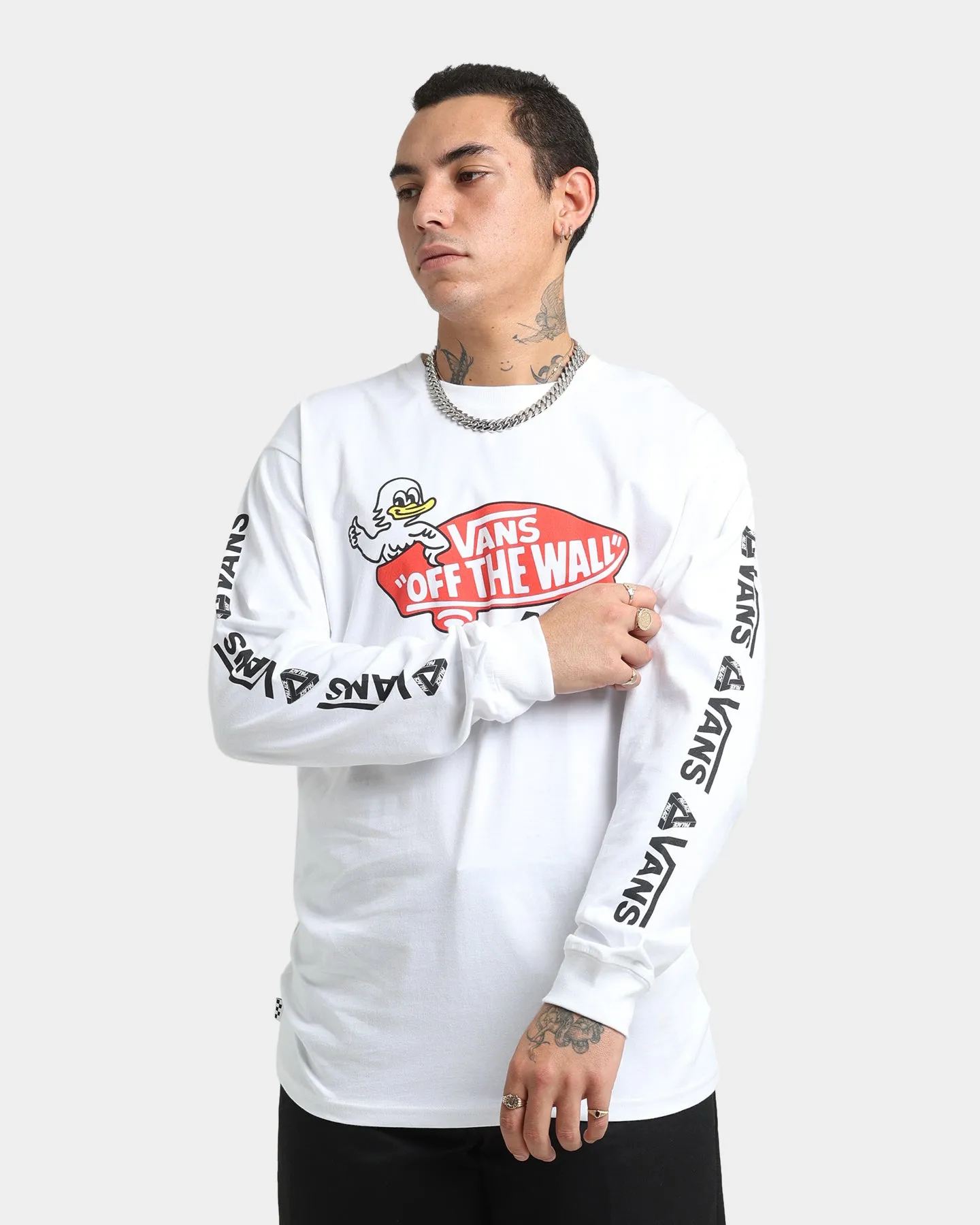 Palace Palace X Vans Duck Out Long Sleeve Shirt White