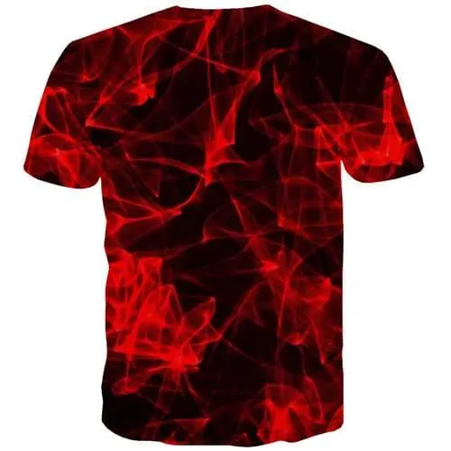 Psychedelic T shirts Men Space Galaxy T-shirts 3d Flame Tshirt Printed Red T shirts Funny Harajuku Shirt Print Short Sleeve