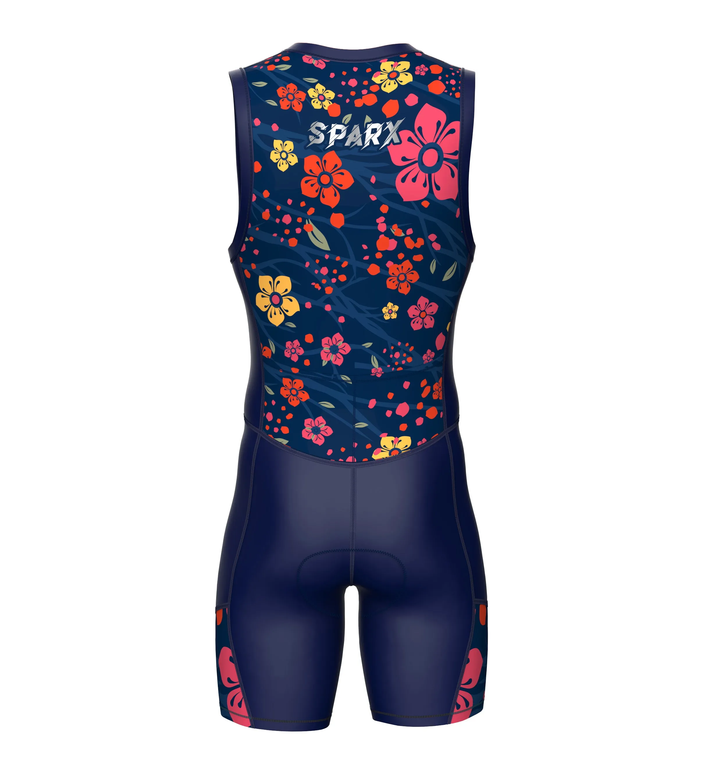 Sparx Men`s Floral Triathlon Suit Trisuit Race Skinsuit Cycling Speed Suit Italian Fabric Trisuit