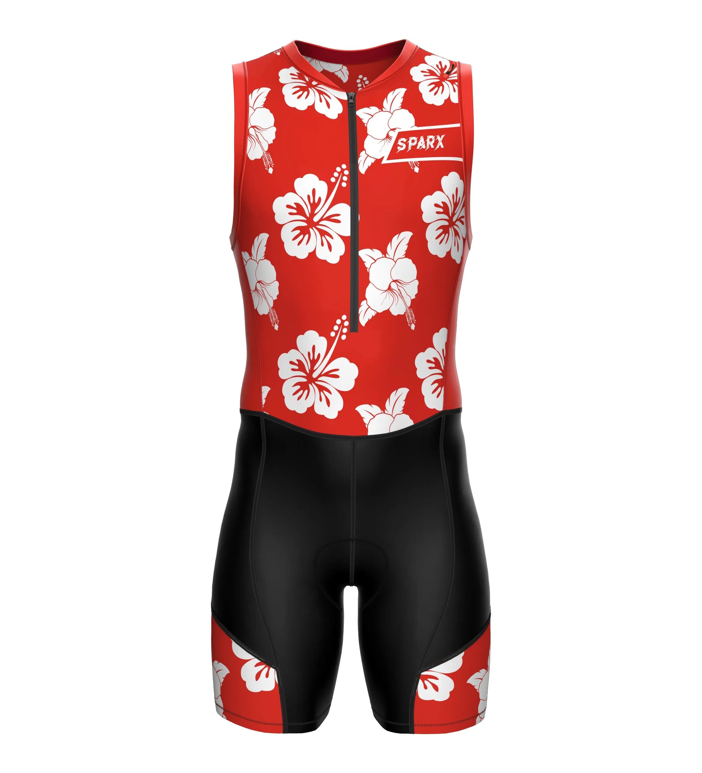 Sparx Men`s Floral Triathlon Suit Trisuit Race Skinsuit Cycling Speed Suit Italian Fabric Trisuit