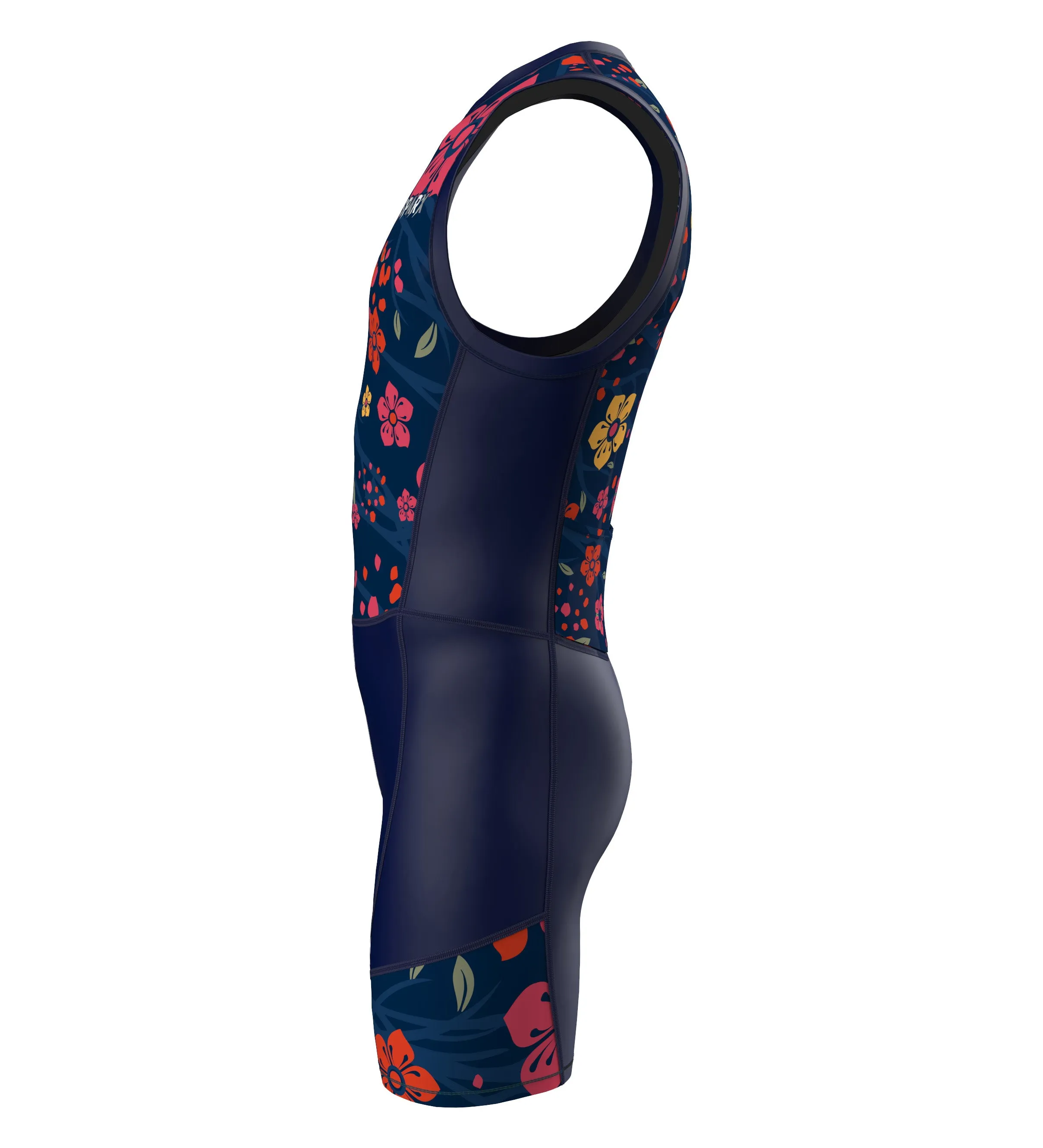 Sparx Men`s Floral Triathlon Suit Trisuit Race Skinsuit Cycling Speed Suit Italian Fabric Trisuit