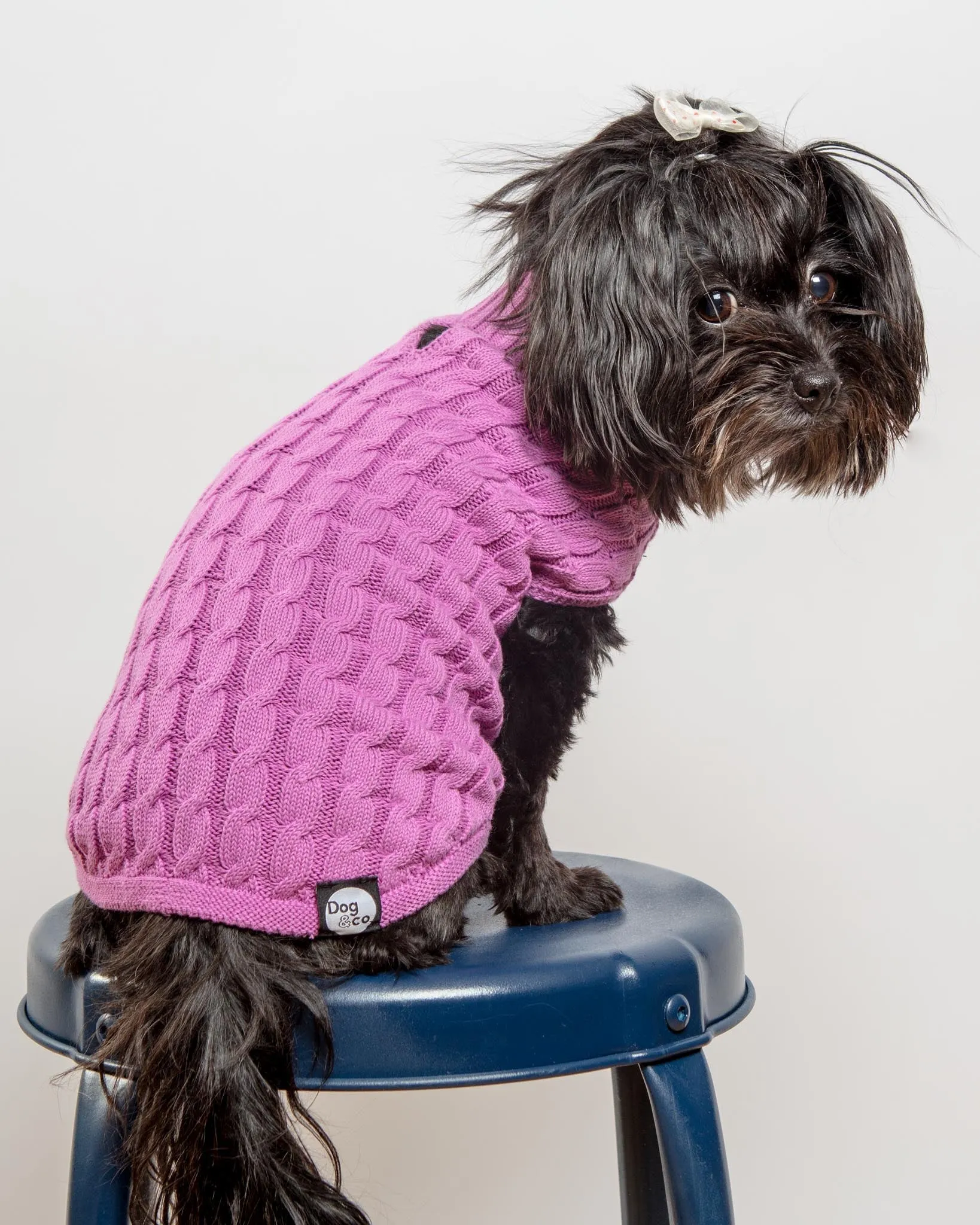 The Uptown Cable Knit Sweater in Radiant Orchid American Cotton (Made in NYC)