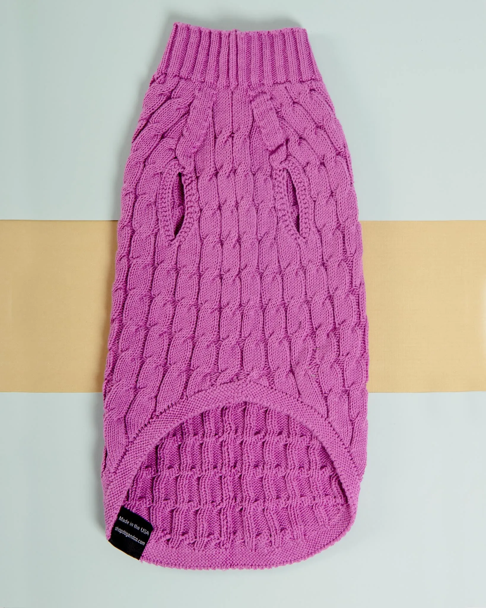 The Uptown Cable Knit Sweater in Radiant Orchid American Cotton (Made in NYC)