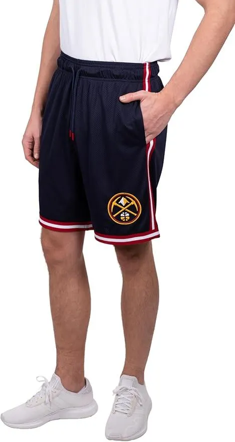 Ultra Game NBA Official Men’s Slam Active Basketball Training Shorts - Unisex, Denver Nuggets, Team Color|Denver Nuggets