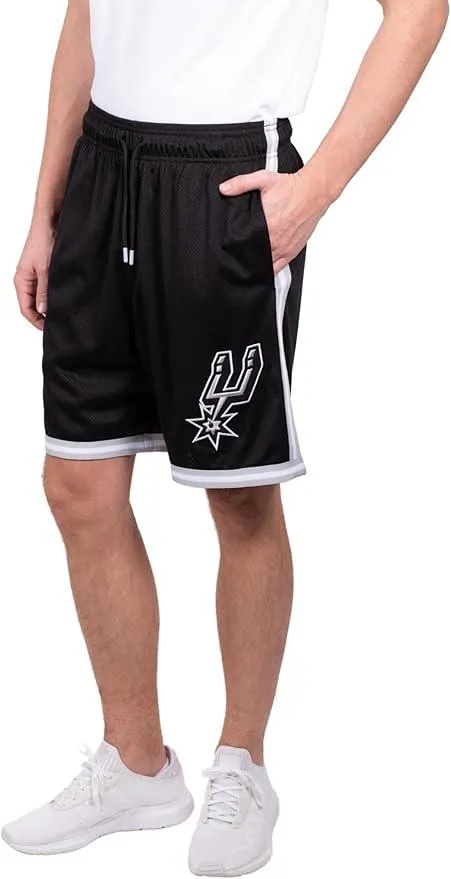 Ultra Game NBA Official Men’s Slam Active Basketball Training Shorts - Unisex, San Antonio Spurs, Team Color|San Antonio Spurs