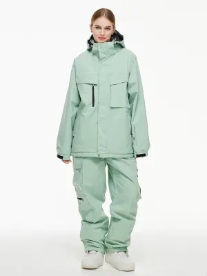 Unisex Big Cargo Pocket Snow Coat & Pants Set