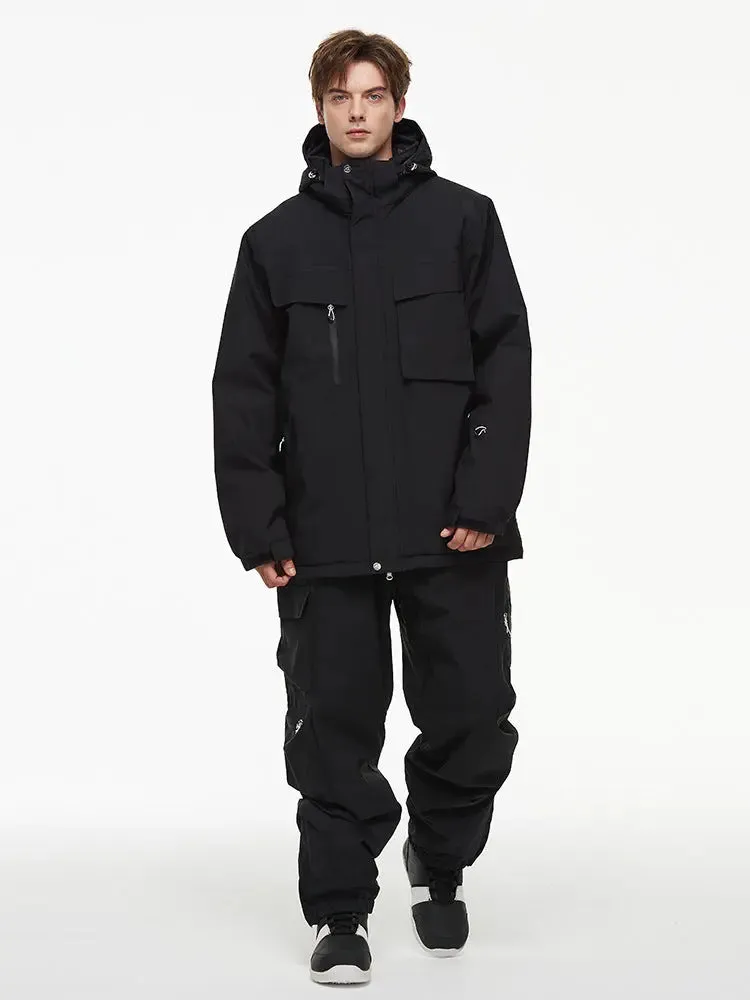 Unisex Big Cargo Pocket Snow Coat & Pants Set