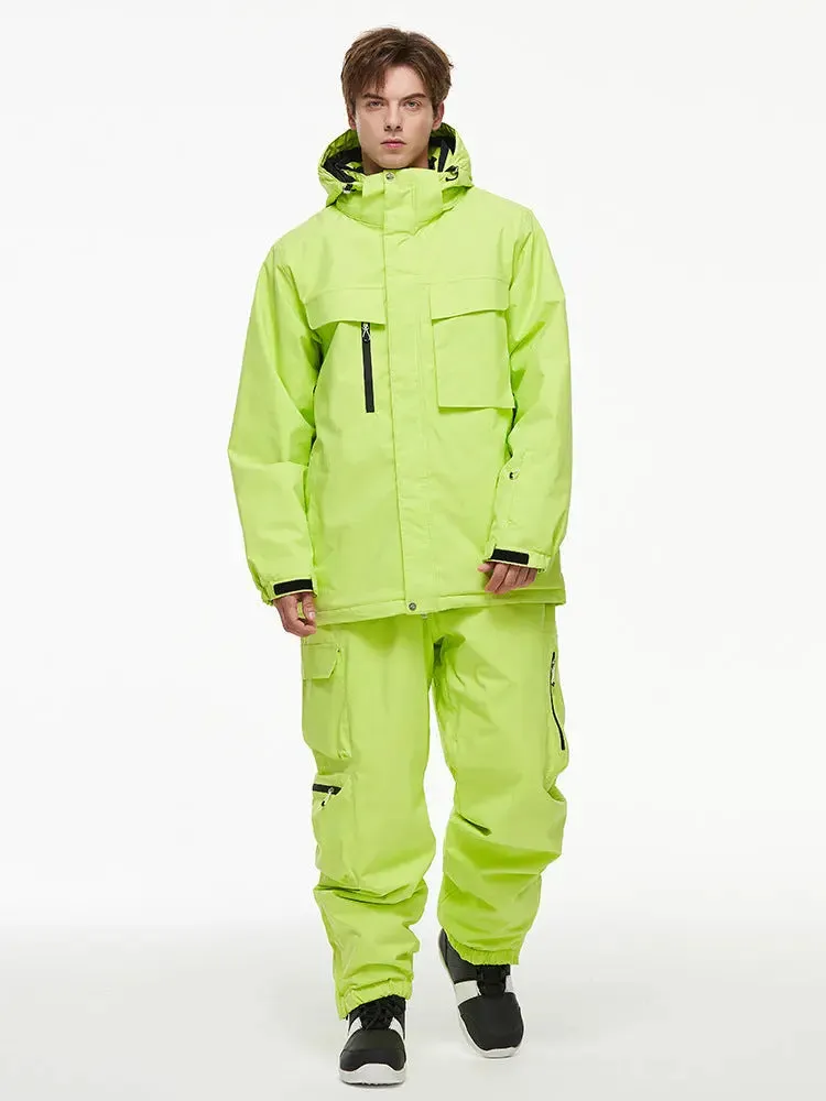 Unisex Big Cargo Pocket Snow Coat & Pants Set