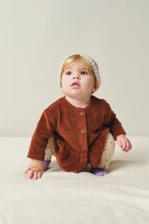 Velour flounce baby jacket