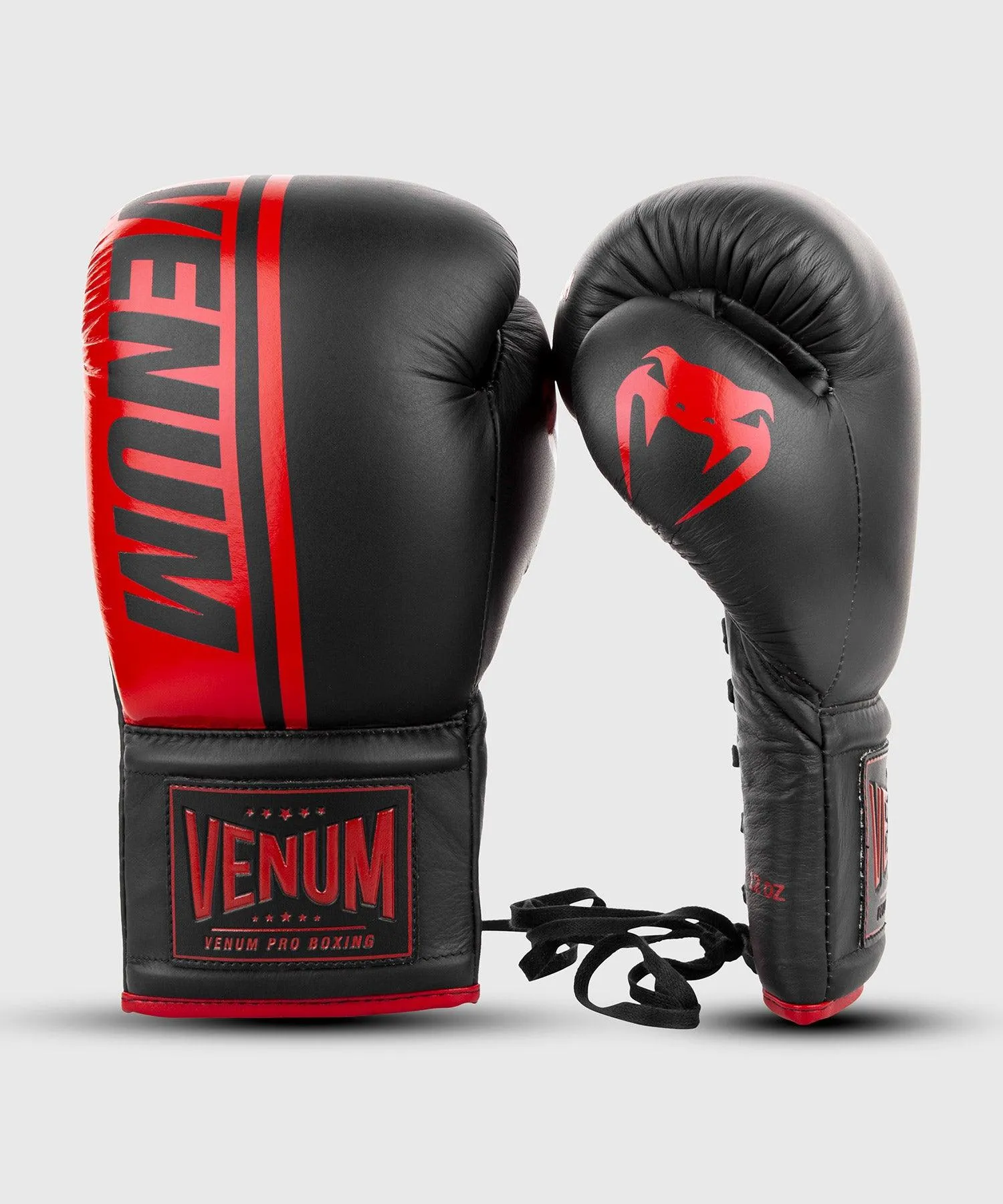 Venum Shield Pro Boxing Gloves - With Laces - Black/Red