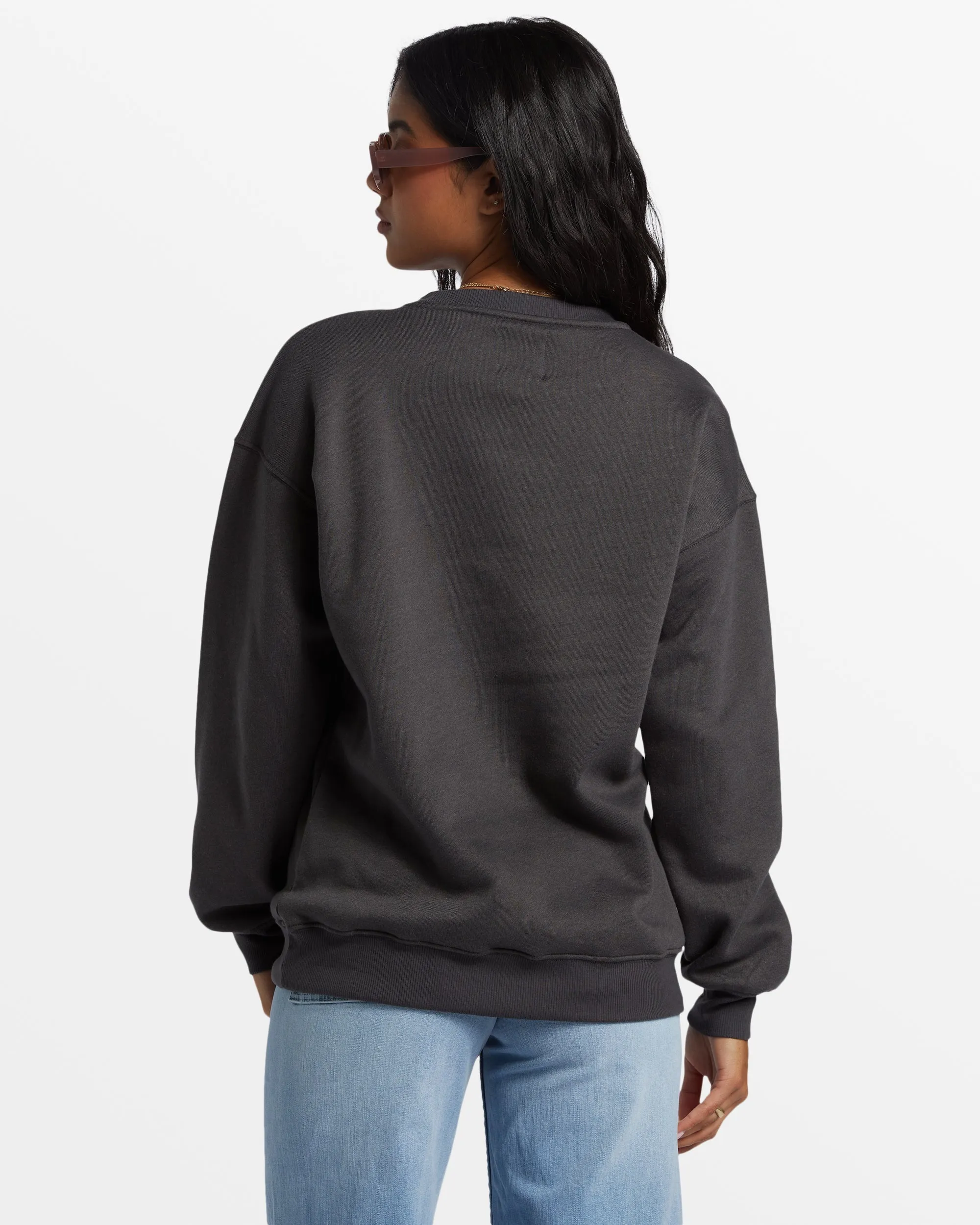 Waves Are Calling Crew Neck Sweatshirt - Off Black