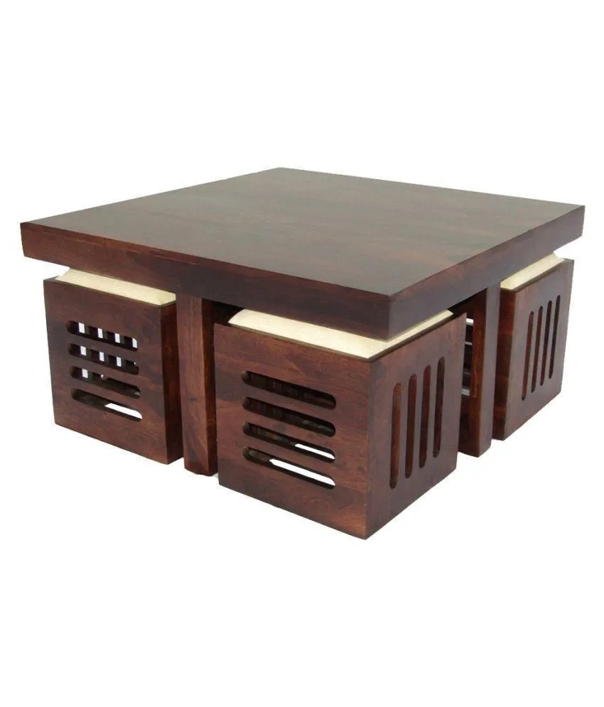 Wooden coffee table Set 4 1